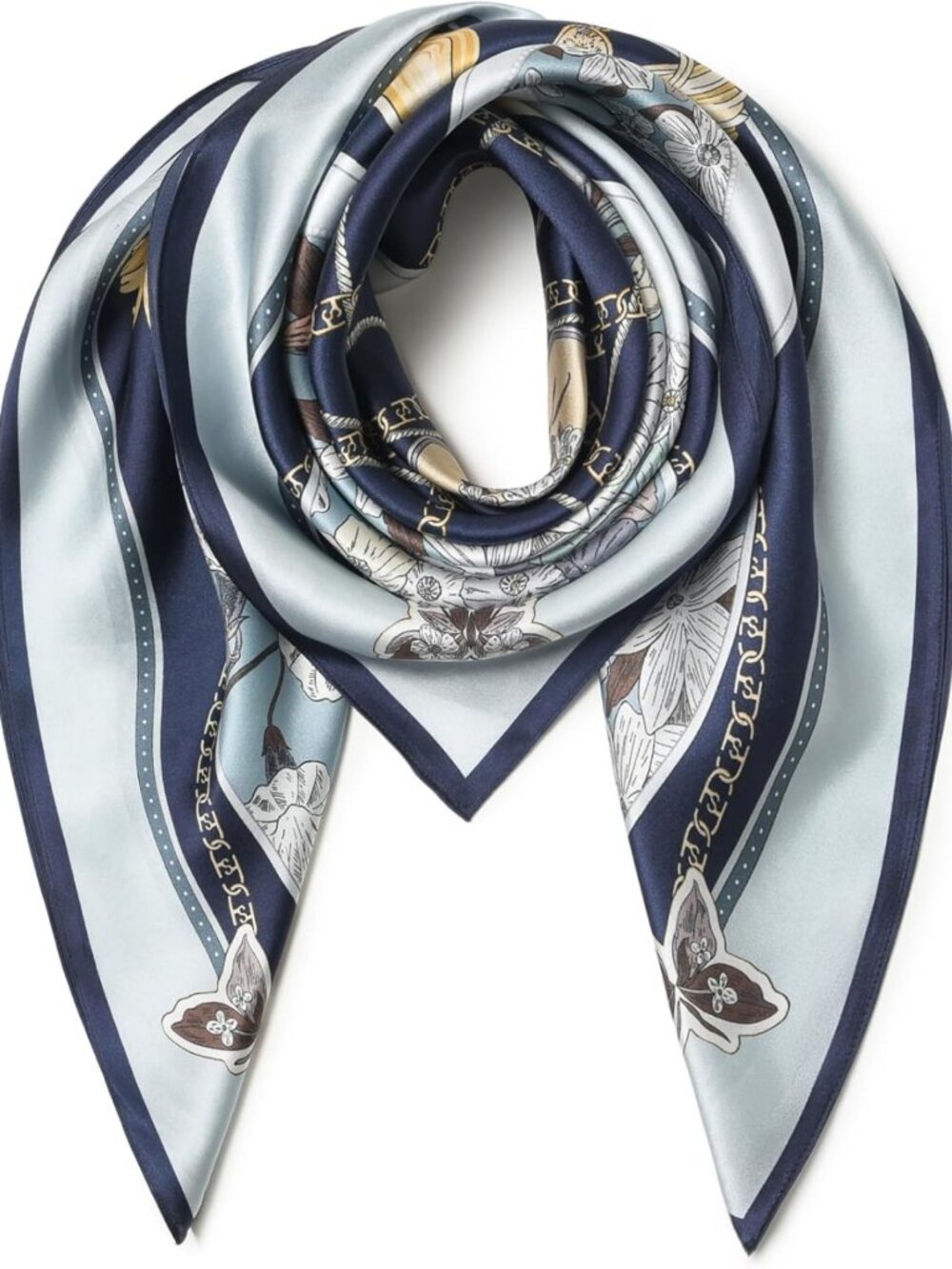 Luxurious 100% Mulberry Silk Scarf, 35" Square Lightweight Headscarf, Gift-Ready